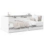 Lounger with white engineered wood drawers 90x200 cm by vidaXL, Beds and slatted bases - Ref: Foro24-3280846, Price: 237,62 €...