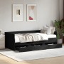 Tumbona con cajones madera de ingeniería negro 90x200 cm de vidaXL, Camas y somieres - Ref: Foro24-3280819, Precio: 231,35 €,...