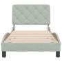 Light gray velvet bed frame with headboard 90x200 cm by vidaXL, Beds and slatted bases - Ref: Foro24-3207899, Price: 147,67 €...