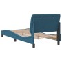 Bed frame with blue velvet headboard 90x200 cm by vidaXL, Beds and slatted bases - Ref: Foro24-3207903, Price: 168,81 €, Disc...