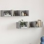 Wall furniture 2 units Sonoma gray engineered wood 75x18x16.5 cm by vidaXL, Shelves and shelves - Ref: Foro24-840440, Price: ...