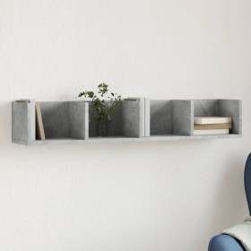 Mueble de pared madera ingeniería gris hormigón 99x18x16,5 cm de vidaXL, Estantes y estanterías - Ref: Foro24-840449, Precio:...