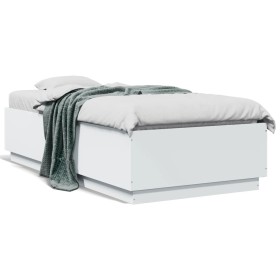 Estructura de cama madera de ingeniería blanca 90x190 cm de vidaXL, Camas y somieres - Ref: Foro24-3209751, Precio: 108,99 €,...