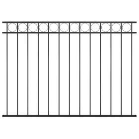 Steel fence panel 1.7x1.2 m black by vidaXL, fence panels - Ref: Foro24-146318, Price: 80,99 €, Discount: %