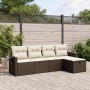 5-teiliges Garten-Essset und braune Kissen aus synthetischem Rattan von vidaXL, Gartensets - Ref: Foro24-3263779, Preis: 330,...