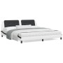 Estructura cama con LED cuero sintético blanco negro 200x200 cm de vidaXL, Camas y somieres - Ref: Foro24-3214137, Precio: 21...