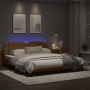 Bed frame with LED light cappuccino PE leather 180x200 cm by vidaXL, Beds and slatted bases - Ref: Foro24-3214128, Price: 227...