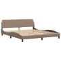 Bed frame with LED light cappuccino PE leather 180x200 cm by vidaXL, Beds and slatted bases - Ref: Foro24-3214128, Price: 227...