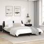 Bed frame with LED light PE leather white black 160x200 cm by vidaXL, Beds and slatted bases - Ref: Foro24-3214123, Price: 21...