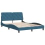 Bed frame with blue velvet headboard 120x200 cm by vidaXL, Beds and slatted bases - Ref: Foro24-3207915, Price: 211,60 €, Dis...