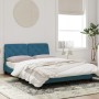 Bed frame with blue velvet headboard 120x200 cm by vidaXL, Beds and slatted bases - Ref: Foro24-3207915, Price: 211,60 €, Dis...