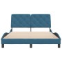 Bed frame with blue velvet headboard 120x200 cm by vidaXL, Beds and slatted bases - Ref: Foro24-3207915, Price: 211,60 €, Dis...