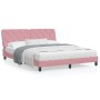 Pink velvet bed frame with headboard 160x200 cm by vidaXL, Beds and slatted bases - Ref: Foro24-3207934, Price: 266,41 €, Dis...