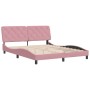 Pink velvet bed frame with headboard 160x200 cm by vidaXL, Beds and slatted bases - Ref: Foro24-3207934, Price: 266,41 €, Dis...