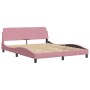 Pink velvet bed frame with headboard 160x200 cm by vidaXL, Beds and slatted bases - Ref: Foro24-3207934, Price: 266,41 €, Dis...