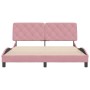 Pink velvet bed frame with headboard 160x200 cm by vidaXL, Beds and slatted bases - Ref: Foro24-3207934, Price: 266,41 €, Dis...