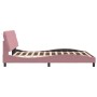 Pink velvet bed frame with headboard 160x200 cm by vidaXL, Beds and slatted bases - Ref: Foro24-3207934, Price: 266,41 €, Dis...