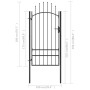 Puerta de jardín de acero negro 1x2,5 m de vidaXL, Puertas de jardín - Ref: Foro24-146321, Precio: 195,94 €, Descuento: %