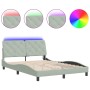 Estructura cama con luces LED terciopelo gris claro 120x200 cm de vidaXL, Camas y somieres - Ref: Foro24-3213843, Precio: 203...