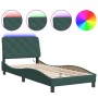 Estructura cama con luces LED terciopelo verde oscuro 90x200 cm de vidaXL, Camas y somieres - Ref: Foro24-3213834, Precio: 17...