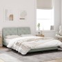 Light gray velvet bed frame with LED lights 140x200 cm by vidaXL, Beds and slatted bases - Ref: Foro24-3213855, Price: 203,99...