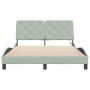 Estructura cama con luces LED terciopelo gris claro 140x200 cm de vidaXL, Camas y somieres - Ref: Foro24-3213855, Precio: 207...