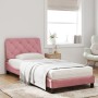 Cama con colchón terciopelo rosa 90x190 cm de vidaXL, Camas y somieres - Ref: Foro24-3208633, Precio: 309,65 €, Descuento: %