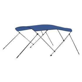 Toldo Bimini de 3 arcos azul 183x160x137 cm de vidaXL, Cubiertas para almacenamiento de barcas - Ref: Foro24-92364, Precio: 1...