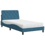 Cama con colchón terciopelo azul 100x200 cm de vidaXL, Camas y somieres - Ref: Foro24-3208644, Precio: 315,17 €, Descuento: %