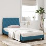 Cama con colchón terciopelo azul 100x200 cm de vidaXL, Camas y somieres - Ref: Foro24-3208644, Precio: 315,17 €, Descuento: %