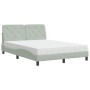 Cama con colchón terciopelo gris claro 120x200 cm de vidaXL, Camas y somieres - Ref: Foro24-3208646, Precio: 413,48 €, Descue...