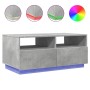 Coffee table with LED lights concrete gray 90x49x40 cm by vidaXL, Coffee table - Ref: Foro24-839836, Price: 110,98 €, Discoun...