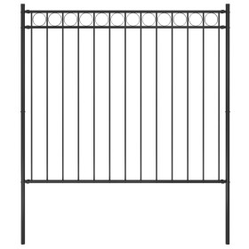 Black steel garden fence 1.7x1.5 m by vidaXL, fence panels - Ref: Foro24-146315, Price: 106,99 €, Discount: %