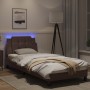 Bed frame with LED lights brown synthetic leather 80x200 cm by vidaXL, Beds and slatted bases - Ref: Foro24-3214070, Price: 1...