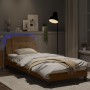 Estructura de cama con LED cuero sintético capuchino 80x200 cm de vidaXL, Camas y somieres - Ref: Foro24-3214072, Precio: 144...