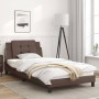 Bed frame with LED lights brown synthetic leather 100x200 cm by vidaXL, Beds and slatted bases - Ref: Foro24-3214091, Price: ...