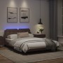 Bed frame with LED lights brown synthetic leather 120x200 cm by vidaXL, Beds and slatted bases - Ref: Foro24-3214098, Price: ...