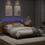 Bed frame with LED cappuccino synthetic leather 120x200 cm by vidaXL, Beds and slatted bases - Ref: Foro24-3214100, Price: 20...