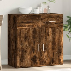 Smoked oak engineered wood sideboard 79x38x80 cm by vidaXL, Sideboards - Ref: Foro24-840524, Price: 94,27 €, Discount: %