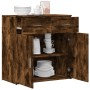 Smoked oak engineered wood sideboard 79x38x80 cm by vidaXL, Sideboards - Ref: Foro24-840524, Price: 94,27 €, Discount: %