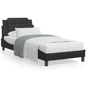 Bed frame with headboard black synthetic leather 80x200 cm by vidaXL, Beds and slatted bases - Ref: Foro24-3208142, Price: 13...