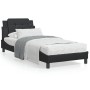 Bed frame with headboard black synthetic leather 90x190 cm by vidaXL, Beds and slatted bases - Ref: Foro24-3208149, Price: 12...