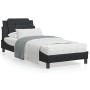 Bed frame with headboard black synthetic leather 100x200cm by vidaXL, Beds and slatted bases - Ref: Foro24-3208163, Price: 12...