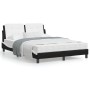 Estructura cama cabecero cuero sintético negro blanco 120x200cm de vidaXL, Camas y somieres - Ref: Foro24-3208175, Precio: 16...