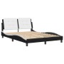 Estructura cama cabecero cuero sintético negro blanco 120x200cm de vidaXL, Camas y somieres - Ref: Foro24-3208175, Precio: 16...