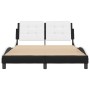 Estructura cama cabecero cuero sintético negro blanco 120x200cm de vidaXL, Camas y somieres - Ref: Foro24-3208175, Precio: 16...