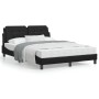 Estructura de cama con cabecero cuero sintético negro 140x190cm de vidaXL, Camas y somieres - Ref: Foro24-3208177, Precio: 18...