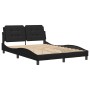 Estructura de cama con cabecero cuero sintético negro 140x190cm de vidaXL, Camas y somieres - Ref: Foro24-3208177, Precio: 18...