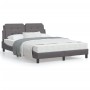 Estructura de cama con cabecero cuero sintético gris 140x190 cm de vidaXL, Camas y somieres - Ref: Foro24-3208180, Precio: 19...