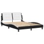 Estructura de cama con cabecero cuero sintético negro y blanco de vidaXL, Camas y somieres - Ref: Foro24-3208182, Precio: 172...